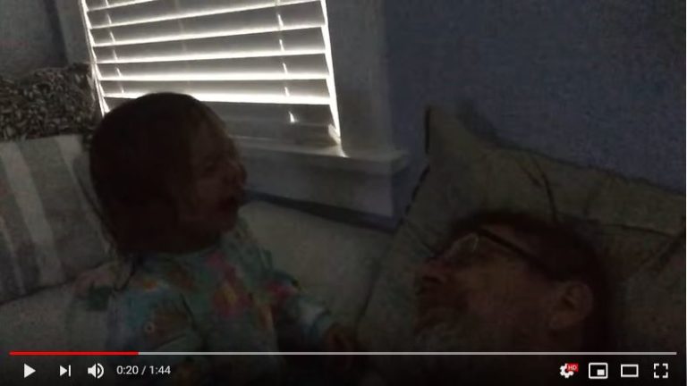 Kenzie Plays Sleepy Daddy and Gets Giggly